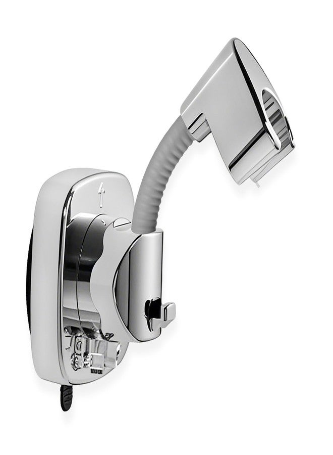 RIVOODS Suction cup Handheld Shower Head Holder - 360 Swivel Adjustable - Wall Mount Shower Wand Holder - Chrome Finish - Image 1
