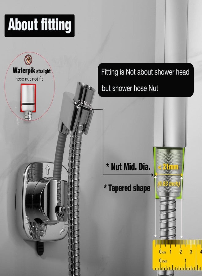 RIVOODS Suction cup Handheld Shower Head Holder - 360 Swivel Adjustable - Wall Mount Shower Wand Holder - Chrome Finish - Image 5
