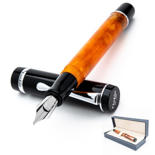 Conklin Duragraph Fountain Pen Orange Nights - Broad Nib, Elegant Writing Instrument with Bold Orange Finish - Image 1
