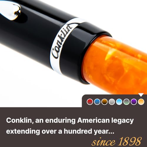 Conklin Duragraph Fountain Pen Orange Nights - Broad Nib, Elegant Writing Instrument with Bold Orange Finish - Image 4