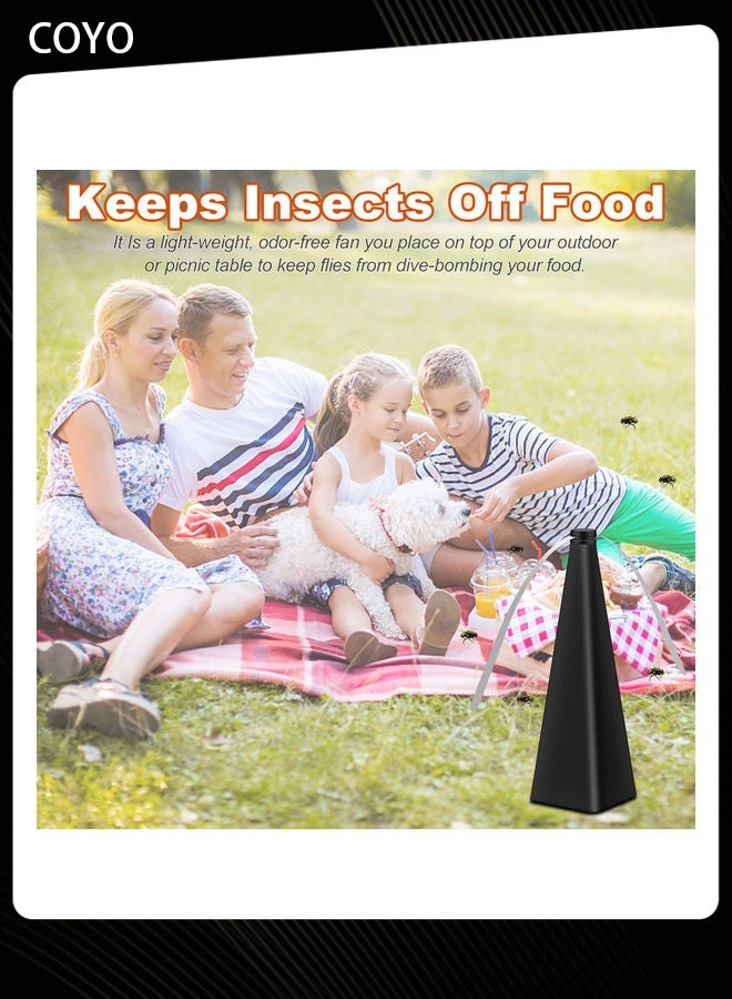 COYO Free Bug Fan Fly Deterrent with Holographic Blades to Clear Bugs, Mosquitoes, and Flies, Battery Powered Fly Fan - Image 3