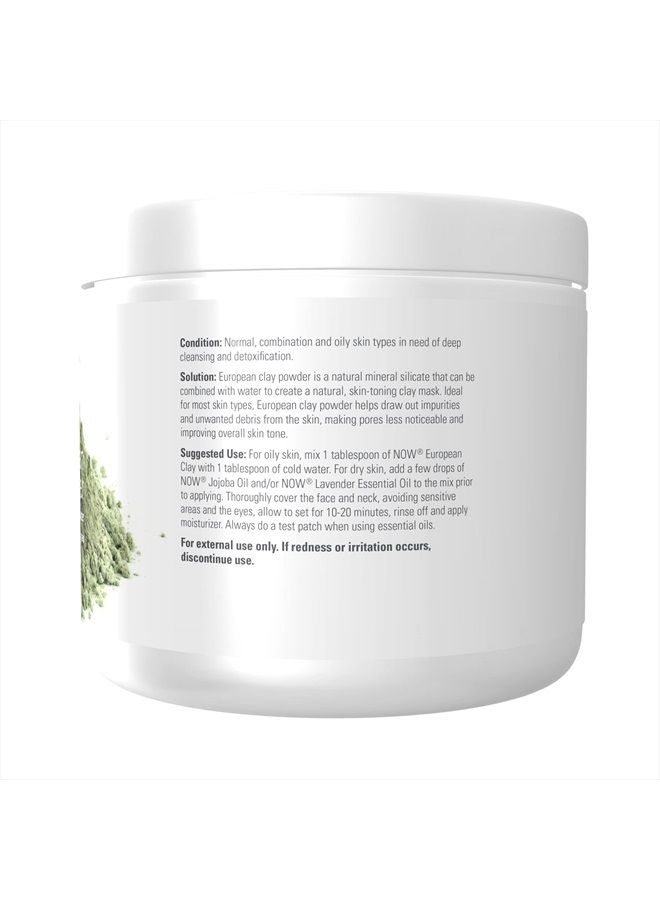 now Solutions, European Clay Powder, Pure Powder for a Detox Facial Cleansing Mask, 6-Ounce  - Image 2