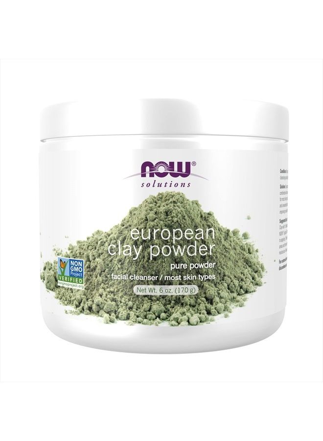 now Solutions, European Clay Powder, Pure Powder for a Detox Facial Cleansing Mask, 6-Ounce  - Image 1