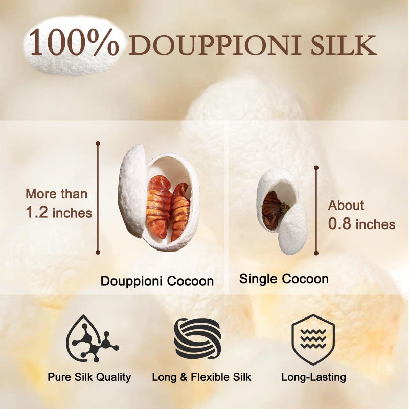 YOUR MOON Pure Mulberry Silk Comforter Queen Size for All Season,100% Natural Long Strand Silk Fill Duvet, Luxury Bedding, Noiseless Cotton Shell (White) - Image 4