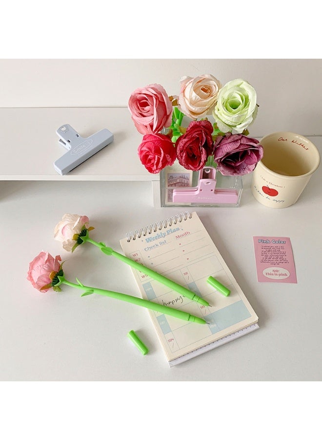 مجموعة من 6 أقلام حبر سيليكون أنيقة على شكل وردة. 0.5 مم - Image 1