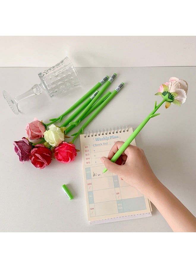 مجموعة من 6 أقلام حبر سيليكون أنيقة على شكل وردة. 0.5 مم - Image 3