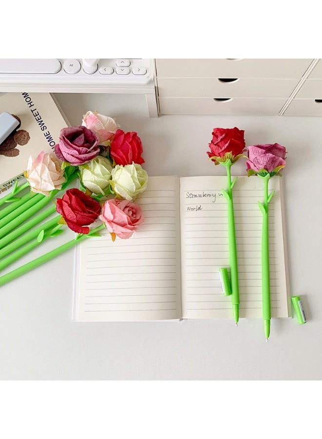 مجموعة من 6 أقلام حبر سيليكون أنيقة على شكل وردة. 0.5 مم - Image 4