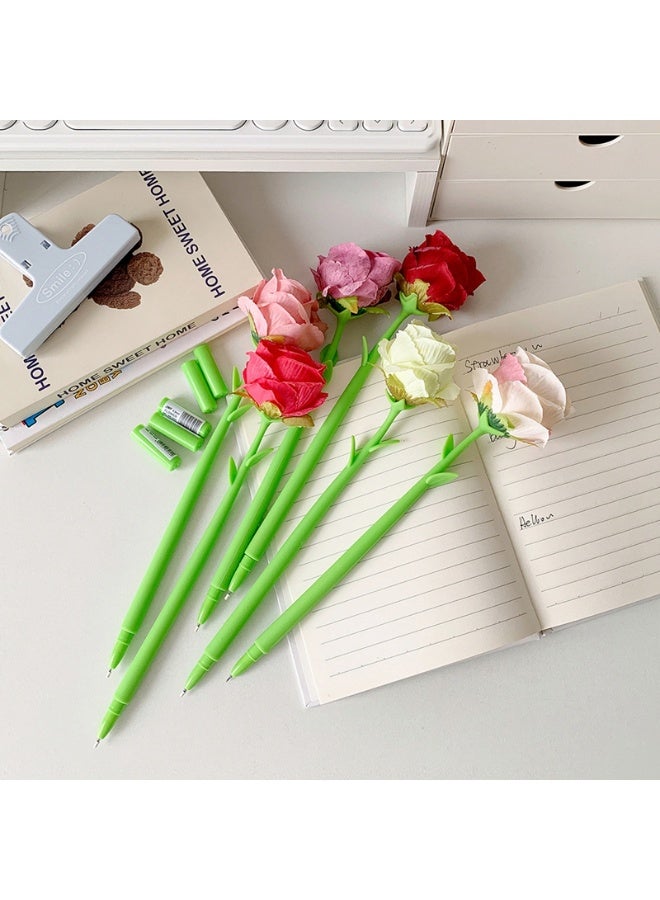 مجموعة من 6 أقلام حبر سيليكون أنيقة على شكل وردة. 0.5 مم - Image 5