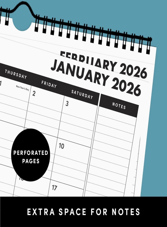 ببرج تقويم بيبرج 2026، 12 شهرًا (يناير 2026 - ديسمبر 2026)، صغير (9 × 11 بوصة)، تقويم حائط ومكتب بتصميم بسيط مع عرض شهري، وقسم للخطط السنوية والملاحظات - لون توت العليق - Image 4