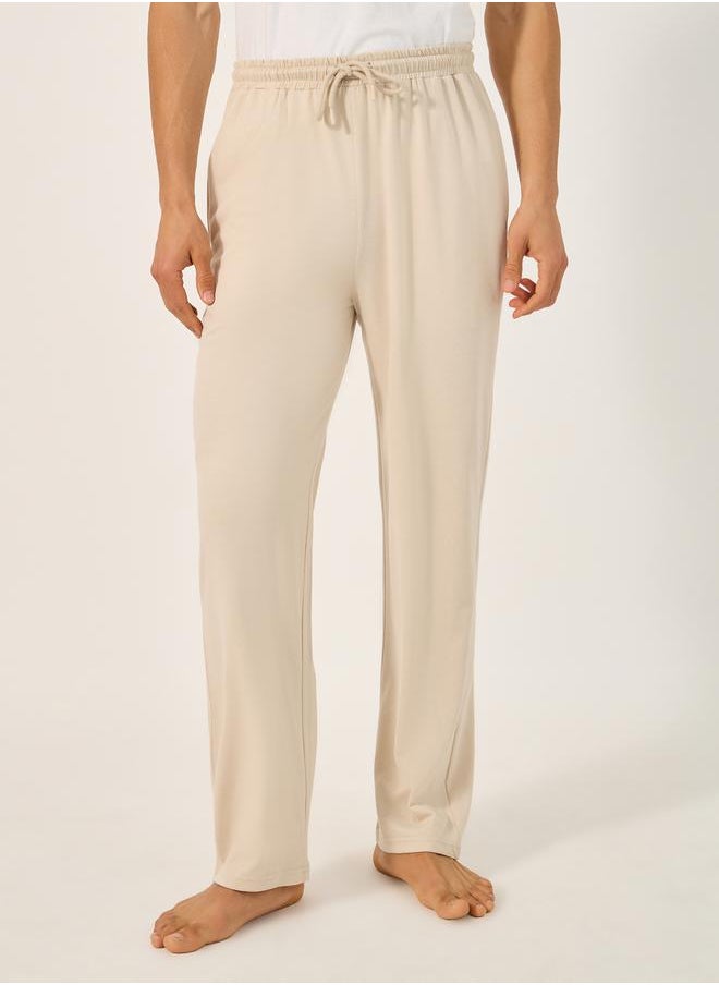 Styli - Pack of 2 - Solid Open Hem Pyjama with Drawstring - Image 1