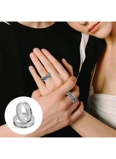 Oubaka Oubaka 12pcs Stainless Steel Grooved Finger Ring for Jewelry Making,Silver Core Blanks 8mm Wide Round Grooved Inlay Ring for Men Women DIY Crafts(Size 7)  - Image 5