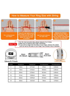 Oubaka Oubaka 12pcs Stainless Steel Grooved Finger Ring for Jewelry Making,Silver Core Blanks 8mm Wide Round Grooved Inlay Ring for Men Women DIY Crafts(Size 7)  - Image 2