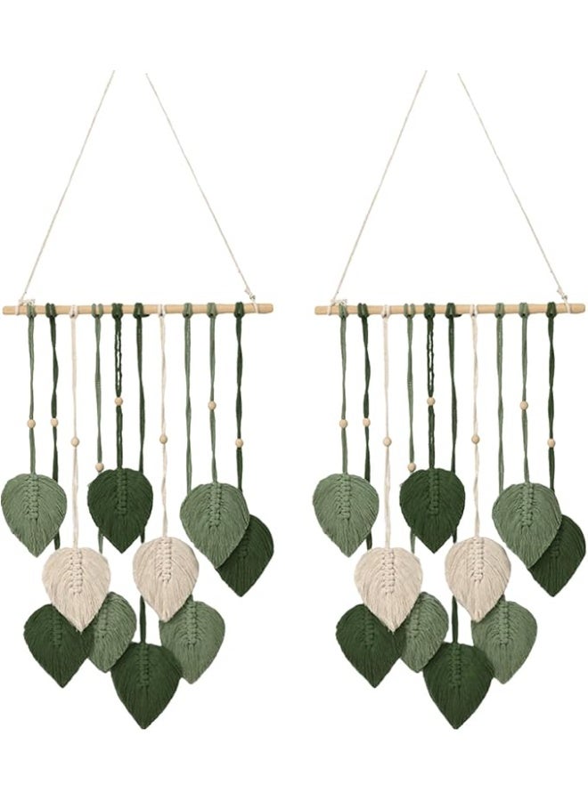 انتيكيانو جدارية حائط ، قطعتان من الزينة الجدارية، نسيج يدوي، ديكور بوهيمي، تعليقة جدارية منسوجة - Image 1