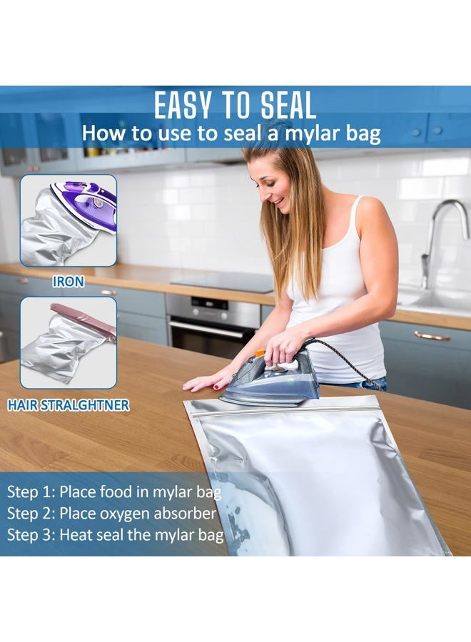 Sukerle 15 Pack 5 Gallon Mylar Bags with Oxygen Absorbers - 10.5 Mil Mylar Bags for Food Storage with 15 Single Sealed 2000cc Oxygen Absorbers & Labels & Clips - for Long Term Food Storage - Image 5