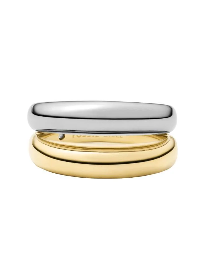 FOSSIL Two-Tone Stainless Steel Stack Ring