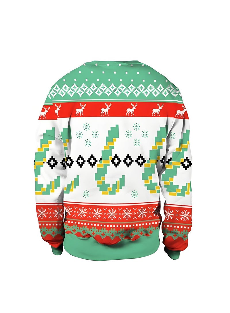 إسكدنيا جنس واحد عيد الميلاد القفز سترة مطبوعة سترة سترة الخريف الشتاء قمم الملابس - Image 2