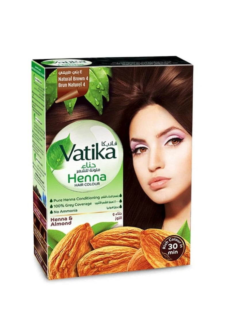 VATIKA Vatika Henna Hair Color 4 Natural Brown - Image 1
