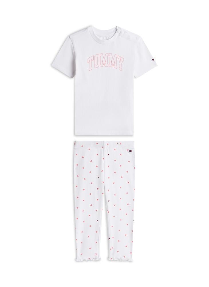 TOMMY HILFIGER Pointelle Print T-Shirt And Leggings Set - Image 1