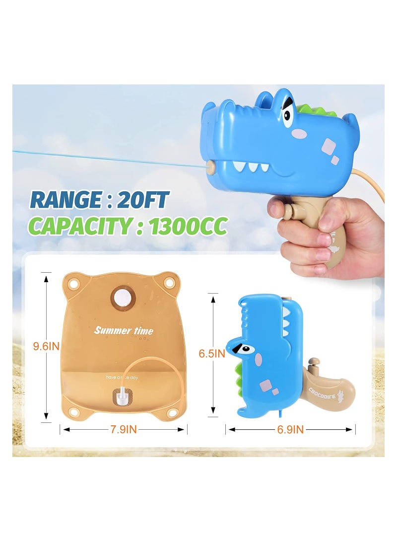 SYOSI SYOSI Backpack Crocodile Water Guns, for Kids Ages 4-8, Automatic Squirt Guns for Boys Girls, 1300CC High Capacity, Up to 20 FT Range Strongest Water Blaster - Image 5