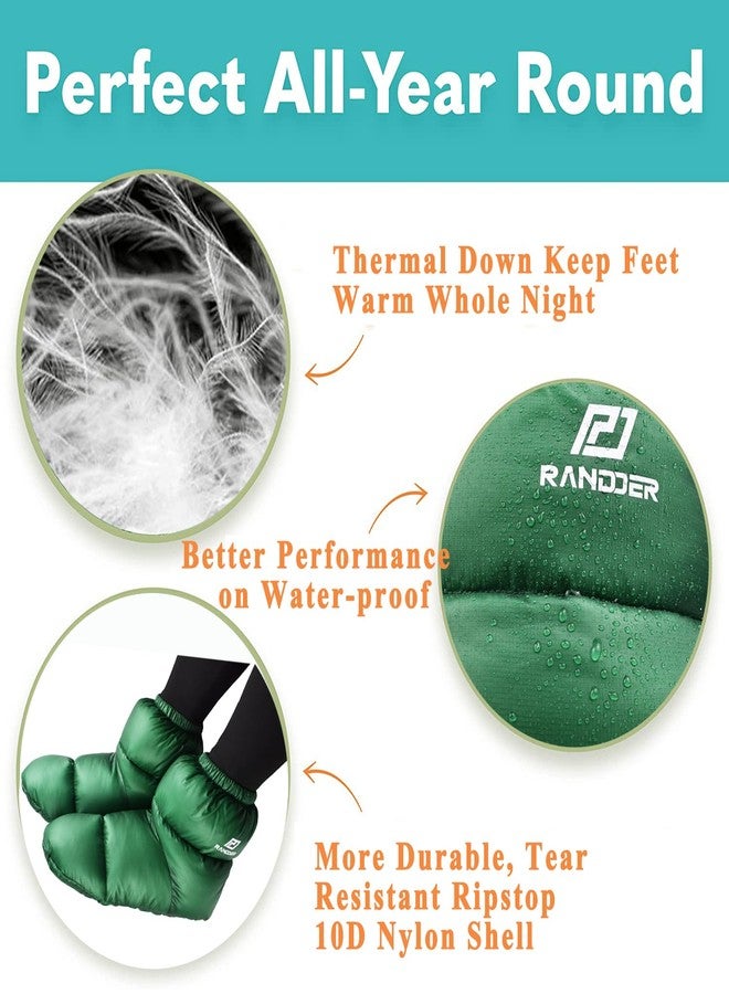 RANDDER Down Booties Warm Socks 10D Nylon Ultralight Sleeping Sock for Camp, Backpacking, Camping Sleeping Bag Tent Down Slippers Foot Warmer (R02) (Small) - Image 4