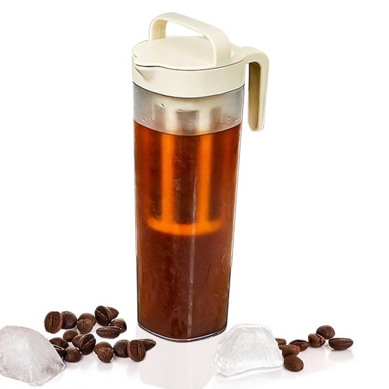 SUPVOX Supvox® 1100ml Glass Jar with Handle Portable Coffee Cup Food-grade PP Cold Brew Iced Coffee Maker with Filter Iced Coffee Maker  - Image 1