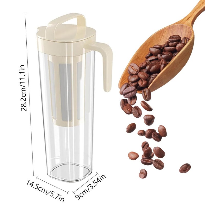 SUPVOX Supvox® 1100ml Glass Jar with Handle Portable Coffee Cup Food-grade PP Cold Brew Iced Coffee Maker with Filter Iced Coffee Maker  - Image 2