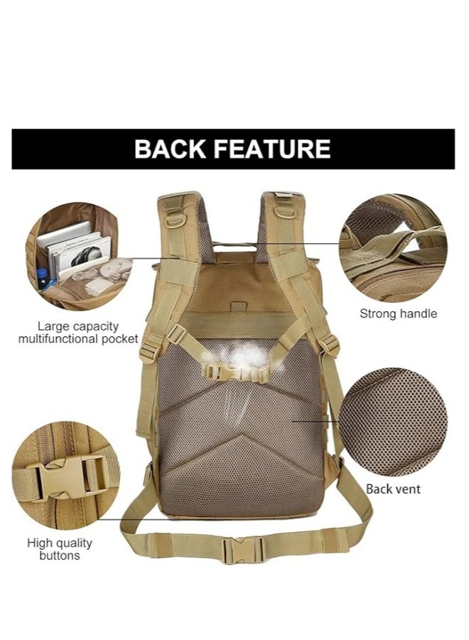Generic 45L Multi-Pocket Military Tactical Backpack Cycling Travel Mountaineering Men's Outdoor Sports Bag Comfortable Breathable Backpack Waterproof Multifunctional Casual Backpack  - Image 2