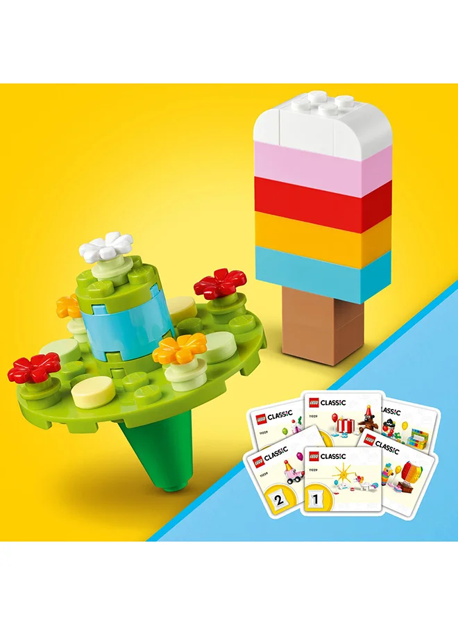 LEGO Classic Creative Party Box 11029 Building Toy Set; Create a Teddy Bear, Clown, Unicorn, Piñata, Rainbow, Cake, Popcorn, Balloons and More; Fun for All the Family to Share Together; For Ages 5+ (900 Pieces)