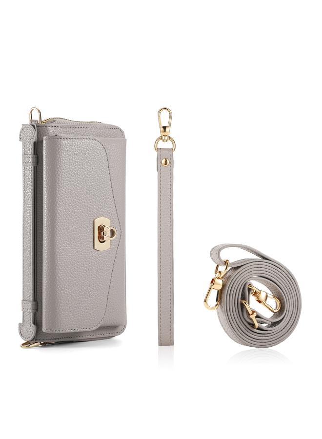 S-TOP Case For Samsung Galaxy S24 5G Crossbody Multi-functional Zipper Wallet Litchi Leather Phone Case - Image 5