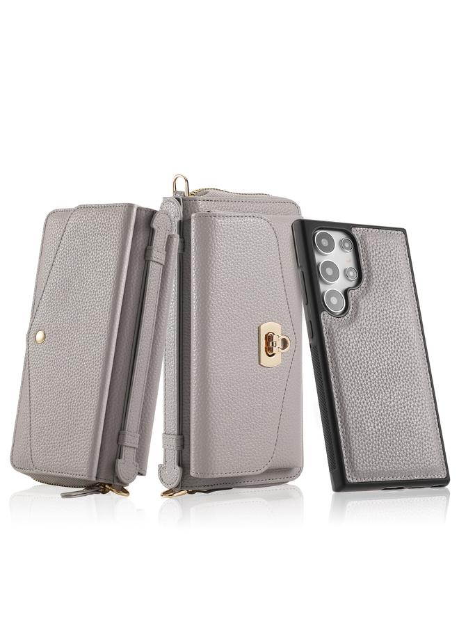 S-TOP Case For Samsung Galaxy S24 5G Crossbody Multi-functional Zipper Wallet Litchi Leather Phone Case - Image 2