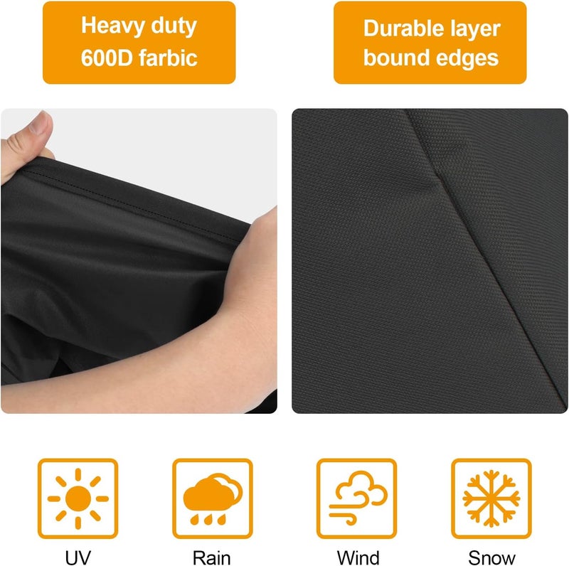 Outspark 5482 Grill Cover for Blackstone 36" Griddle Cooking Station,Heavy Duty 600D Flat Top Gas Griddle Accessories for Blackstone Pro Series 36 Inch Griddle with Hood,Black - Image 2