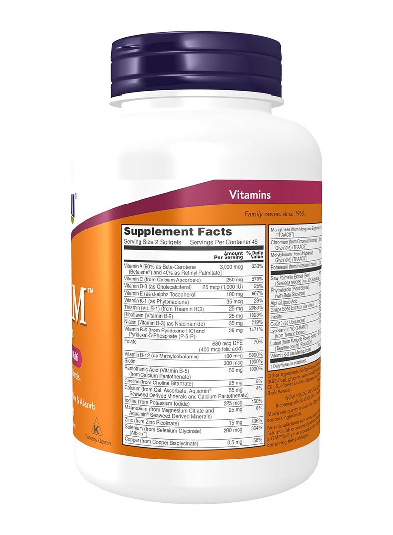 now Adam, Superior Men'S Multi, 90 Softgels - Image 2