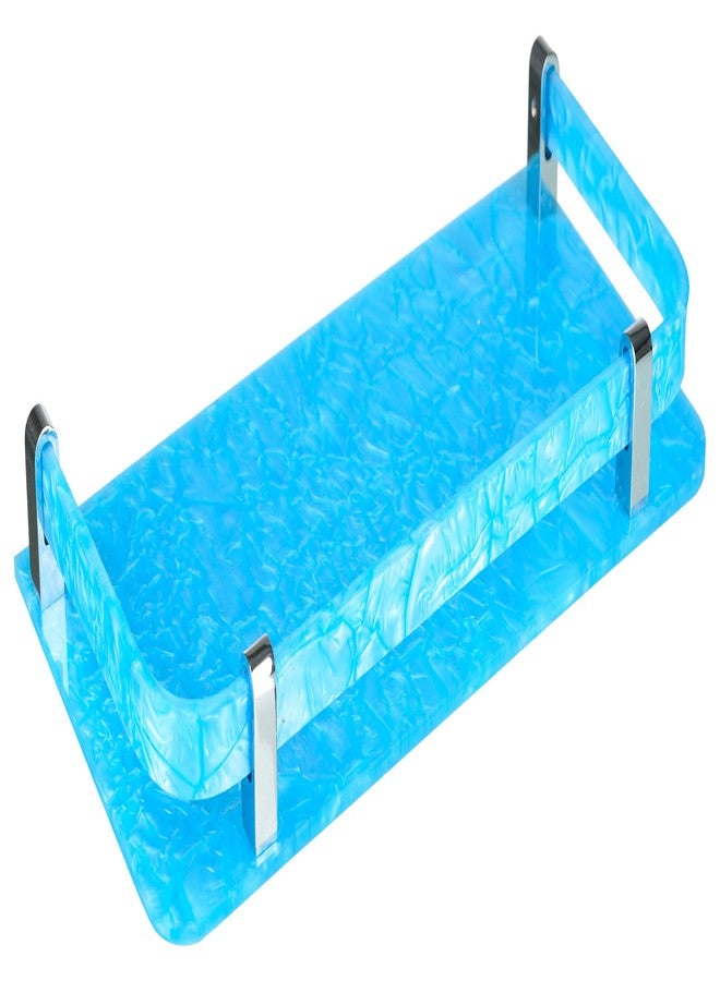 STIMULUS Marble Blue Acrylic Corner Wall Shelf Set of 3 | 12.5x30 cm Floating Bathroom & Kitchen Storage Rack | Multipurpose Wall-Mounted Organizer for Home Décor - Image 4