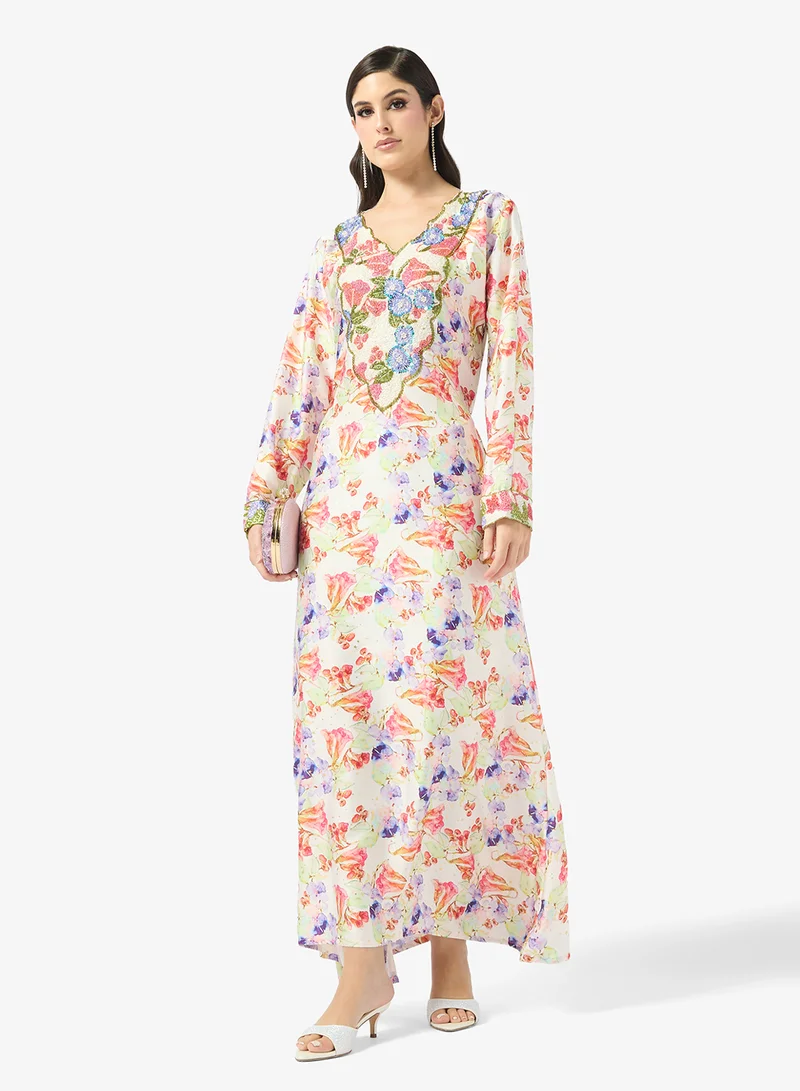 Arabian Closet  Embellished Belted Jalabiya for Women | Best Price UAE