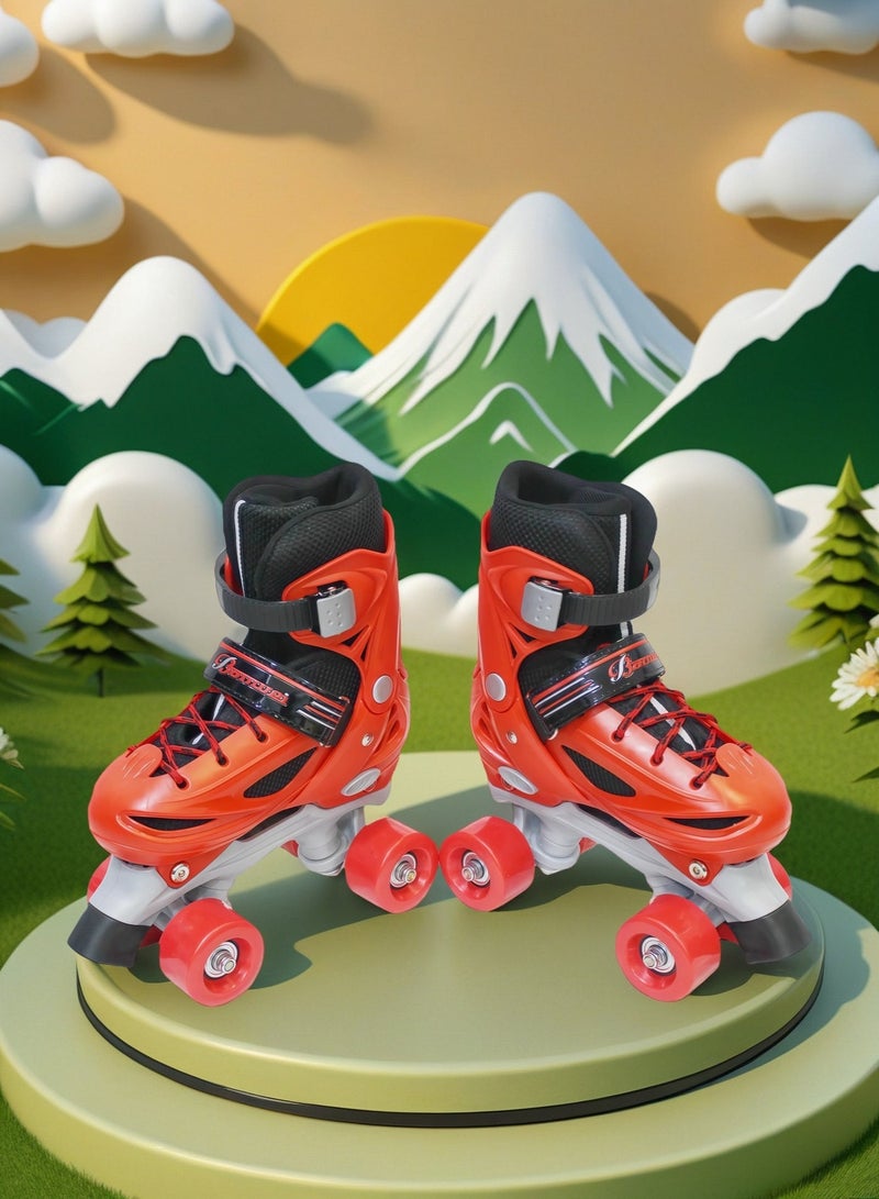 Adjustable Size Roller Skates for Kids Double Row 4 Wheel Skates for Indoor Outdoor Boys Girls 3 Colors 4 Sizes to Choose NO.1302 - Image 1