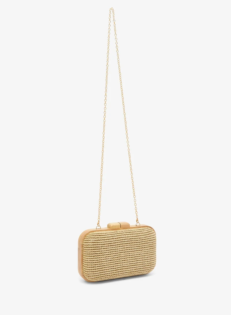 GLAMOROUS  Raffia Wooden Clutch for Women | Best Price UAE
