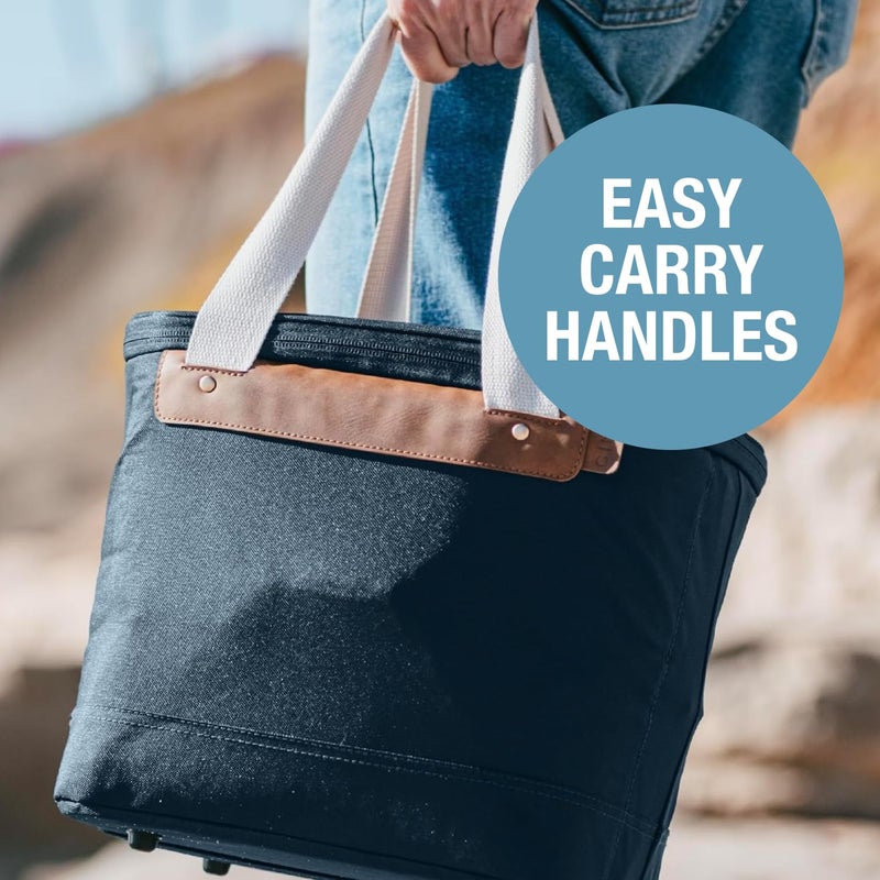 CleverMade Malibu LUXE Heavy Duty Collapsible Cooler w/ Bottle Opener, 18-Can / 13 Qt Leakproof Insulated Bag for Lunch, Work, Beach, Camping, Picnic - Leeward Navy - Image 5