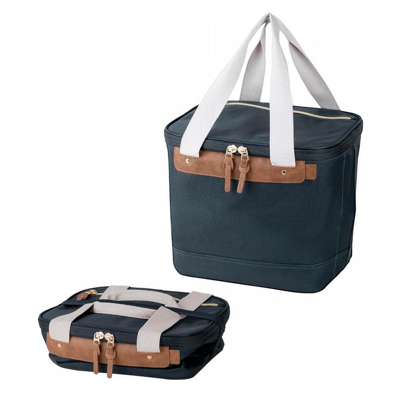 CleverMade Malibu LUXE Heavy Duty Collapsible Cooler w/ Bottle Opener, 18-Can / 13 Qt Leakproof Insulated Bag for Lunch, Work, Beach, Camping, Picnic - Leeward Navy - Image 1