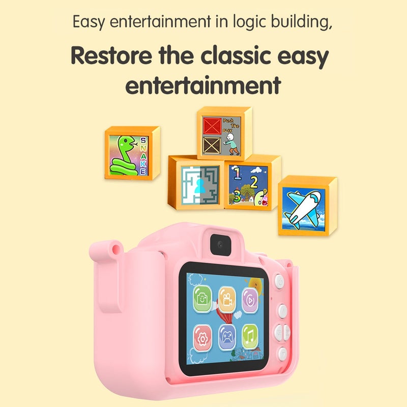 1080P Kids Digital Camera Cute Digital Video Camera for Kids Dual Lens 2.0 Inch IPS Screen 48M Photo Built-in Battery Games with Neck Strap 32GB TF Card USB Card Reader Birthday Christmas Gift - Image 3