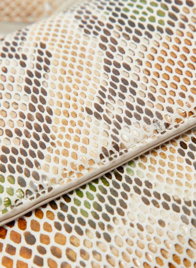 shoexpress Snake Print Chain Detail Satchel