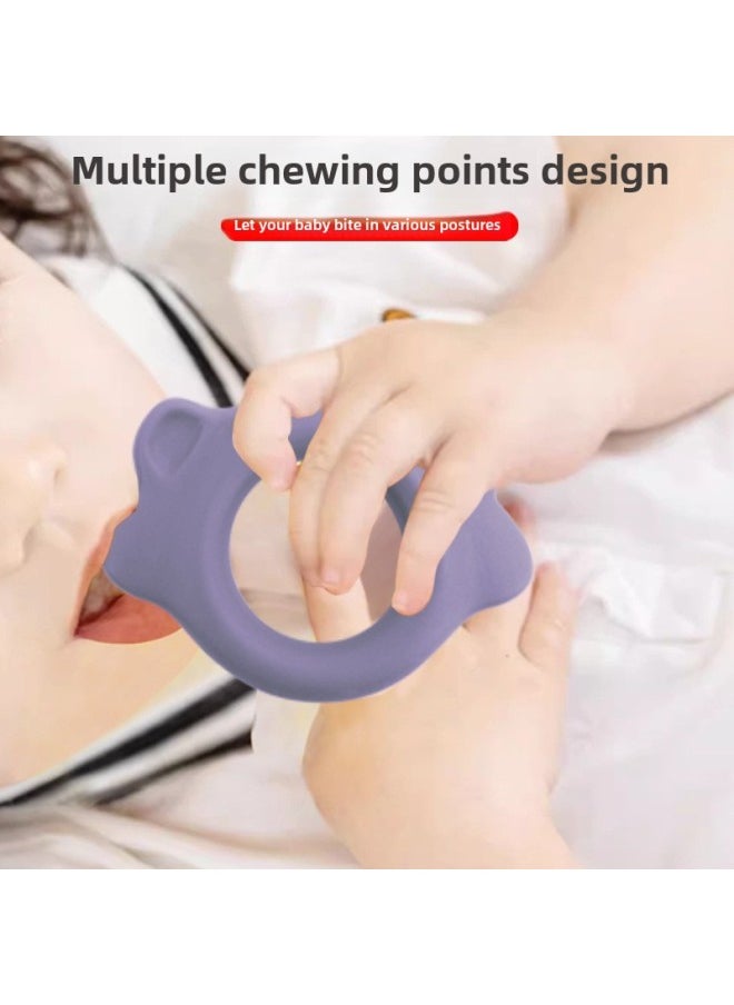 Generic - Baby Gum Animal Bracelet Food Grade Bite Boiled Baby Grinding Stick Teething Toy In Stock-Color:gray Blue-Specifications:⑥ Baby Elephant Tooth Gum - Image 1