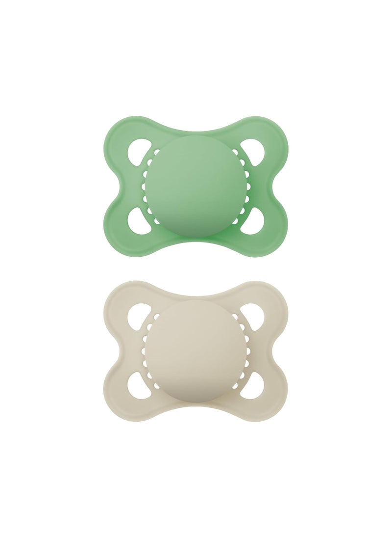 MAM MAM Original Matte Baby Pacifier, Nipple Shape Helps Promote Healthy Oral Development, Sterilizer Case, 2 Pack, 0-6 Months, Unisex,2 Count (Pack of 1)  - Image 1