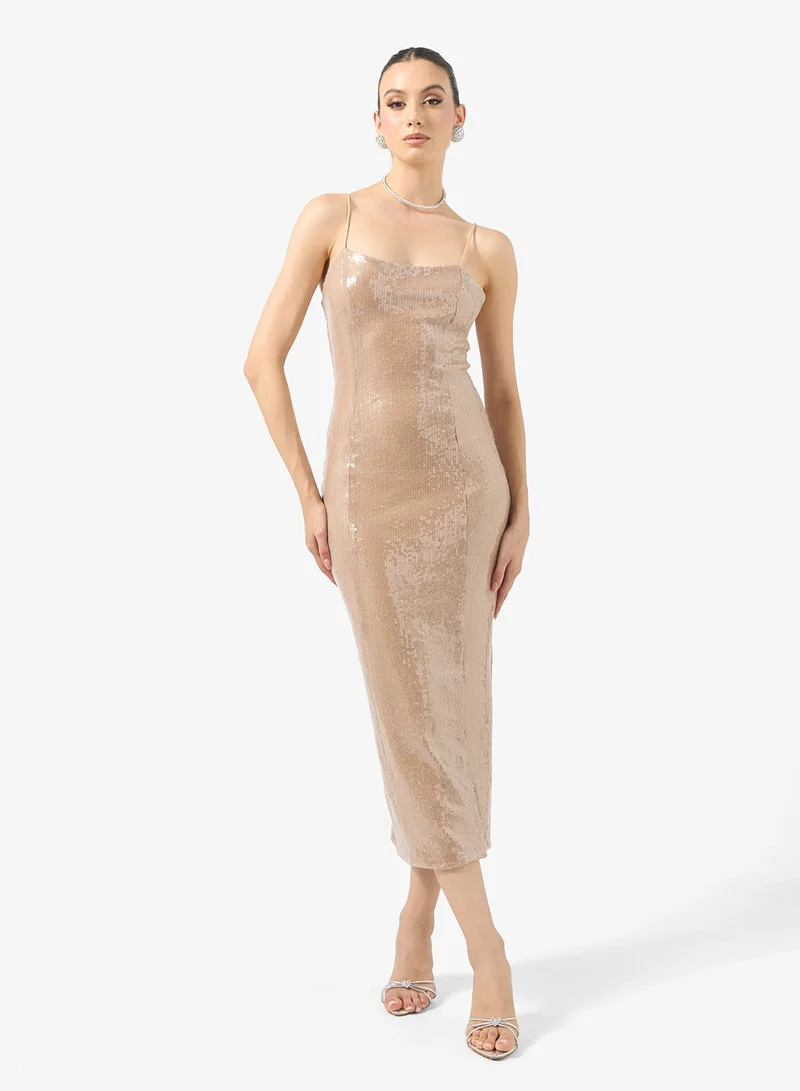 Ginger Boutique Strappy Sequin Embellished Dress