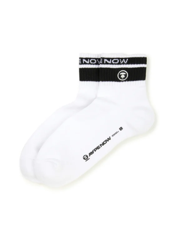 AAPE AAPENOW moonface logo striped socks