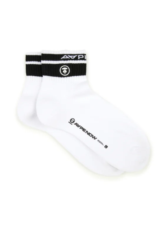 AAPE AAPENOW moonface logo striped socks