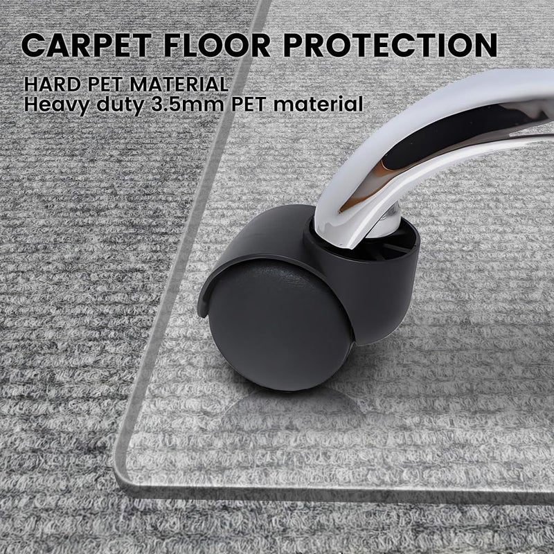 XINQIDAI Office Chair Mat - Heavy Duty, 47"x32", 1/7" Thick, Flat Shipping, Suitable for Carpet and Hardwood Floor - Image 2