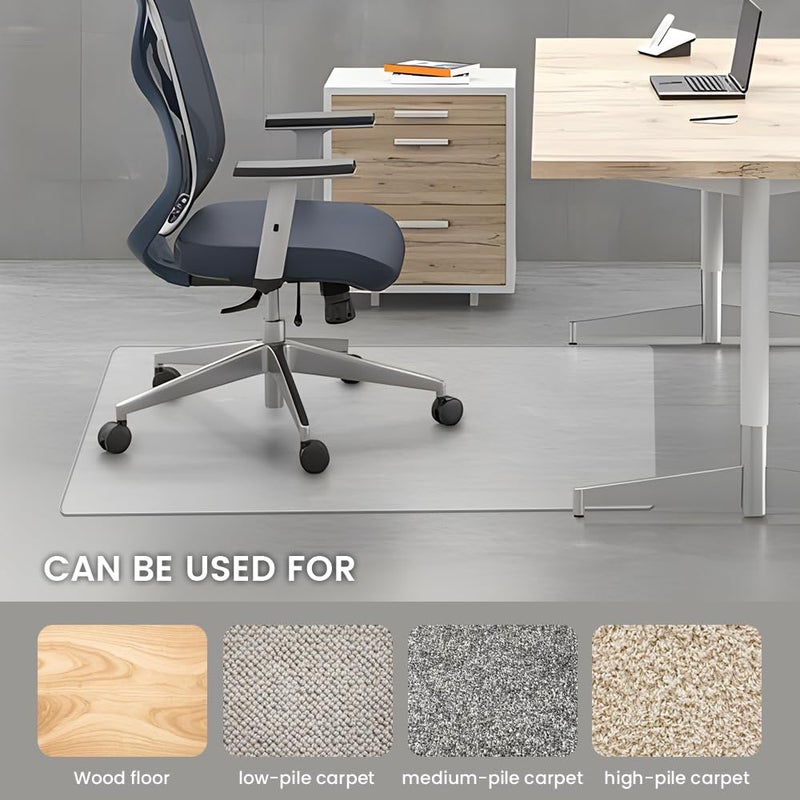 XINQIDAI Office Chair Mat - Heavy Duty, 47"x32", 1/7" Thick, Flat Shipping, Suitable for Carpet and Hardwood Floor - Image 5