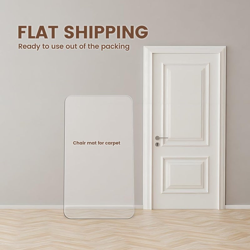 XINQIDAI Office Chair Mat - Heavy Duty, 47"x32", 1/7" Thick, Flat Shipping, Suitable for Carpet and Hardwood Floor - Image 3
