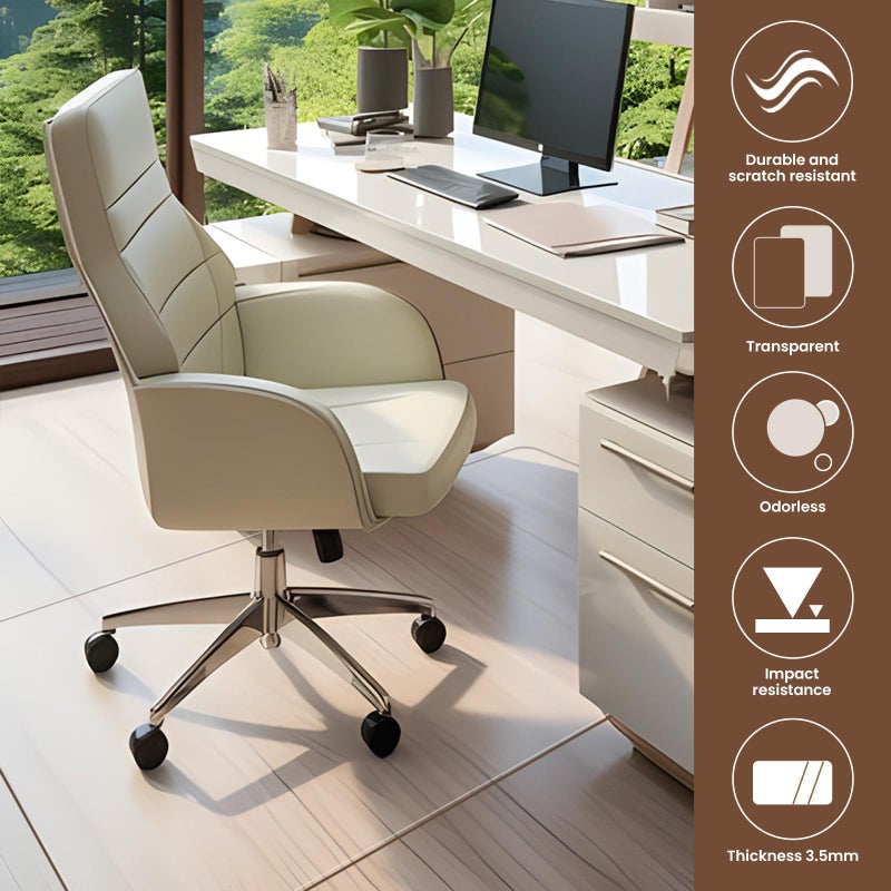 XINQIDAI Office Chair Mat - Heavy Duty, 47"x32", 1/7" Thick, Flat Shipping, Suitable for Carpet and Hardwood Floor - Image 4