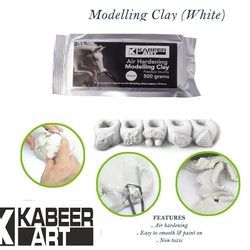 Kabeer Art Modelling Clay Air Hardening White 1 Pack 500 GMS Ideal Choice for Artists or Students. - Image 2